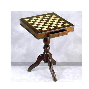 Mesa de ajedrez antigua con cajón para las piezas Giglio