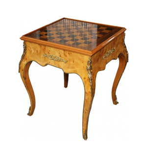 Mesa de ajedrez antigua de color caoba estilo Antiguo Barroco Casa Padrino