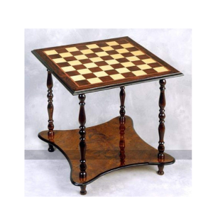 Mesa de ajedrez antigua de madera con estante Giglio