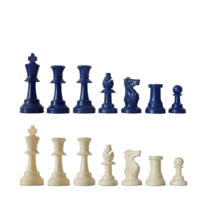 Piezas ajedrez de plástico azul SchachQueen Staunton 5