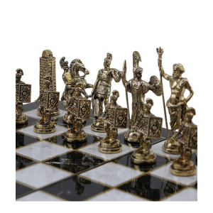 Piezas de ajedrez de Roma metálicas__