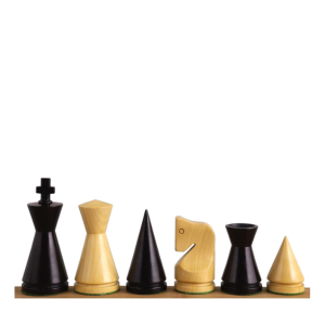 Piezas de ajedrez minimalista de poni ruso