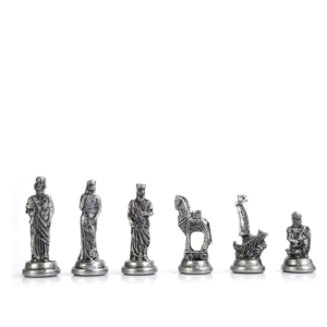 Piezas de ajedrez temática antigua Troya de metal