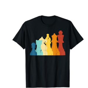 Camiseta Color Personalizable - Piezas de Ajedrez Retro